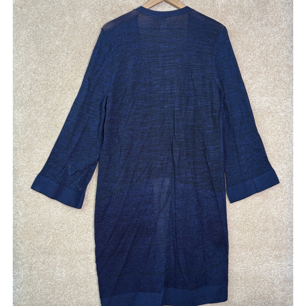NWT CHICO'S Mix Stitch Cardigan Size 2 Women's Medium Blue Long Open Front - Picture 9 of 10